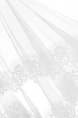 Abaowedding Women's Lace Embroidered Shrug Shawl Wrap Bolero Tulle Wedding Jacket for Bride