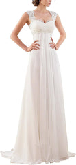 Wedding Dresses for Bride 2023 Sleeveless Lace Petite/Plus Size Bridal Gowns for Civil Wedding for Beach Wedding