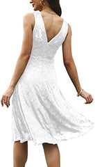 Abaowedding Women's Cocktail Dress Floral Lace Short Formal Wedding Bridal Gown