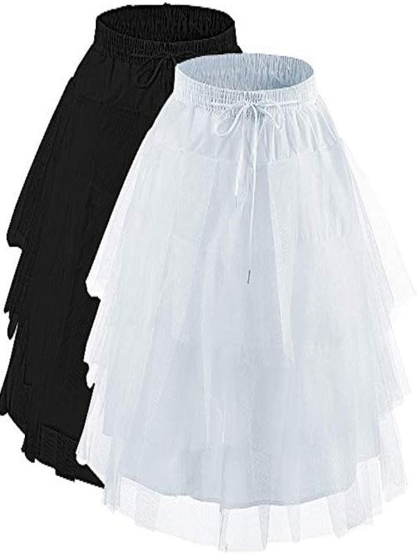 Abaowedding Flower Girls Hoopless Petticoat Slip with 3 Layers Elastic Kids Crinoline Underskirt
