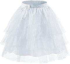 Abaowedding Flower Girls Hoopless Petticoat Slip with 3 Layers Elastic Kids Crinoline Underskirt