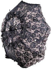 Lace Floral Parasol Umbrella Decoration Wedding Bride Handmade Photography Prop Umbrella Black