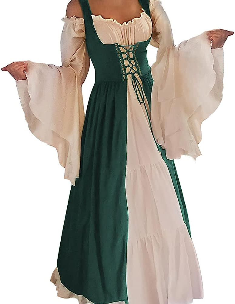 Abaowedding Womens's Medieval Renaissance Costume Cosplay Over Dress