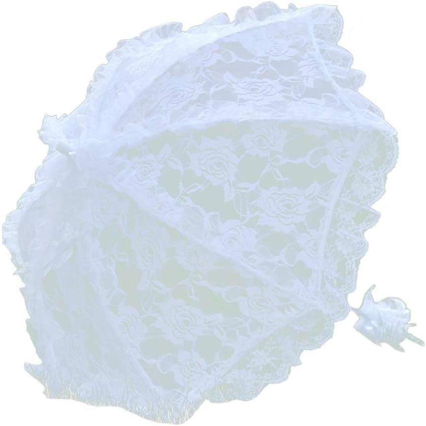 Lace Floral Parasol Umbrella Decoration Wedding Bride Handmade Photography Prop Umbrella Black