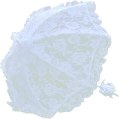 Lace Floral Parasol Umbrella Decoration Wedding Bride Handmade Photography Prop Umbrella Black