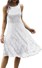 Abaowedding Women's Cocktail Dress Floral Lace Short Formal Wedding Bridal Gown