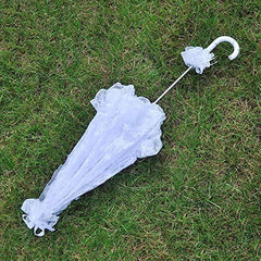 Lace Floral Parasol Umbrella Decoration Wedding Bride Handmade Photography Prop Umbrella Black