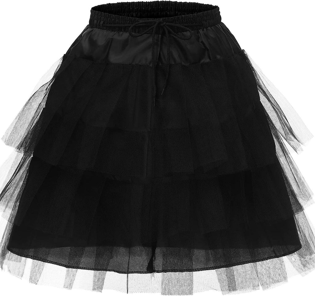 Abaowedding Flower Girls Hoopless Petticoat Slip with 3 Layers Elastic Kids Crinoline Underskirt