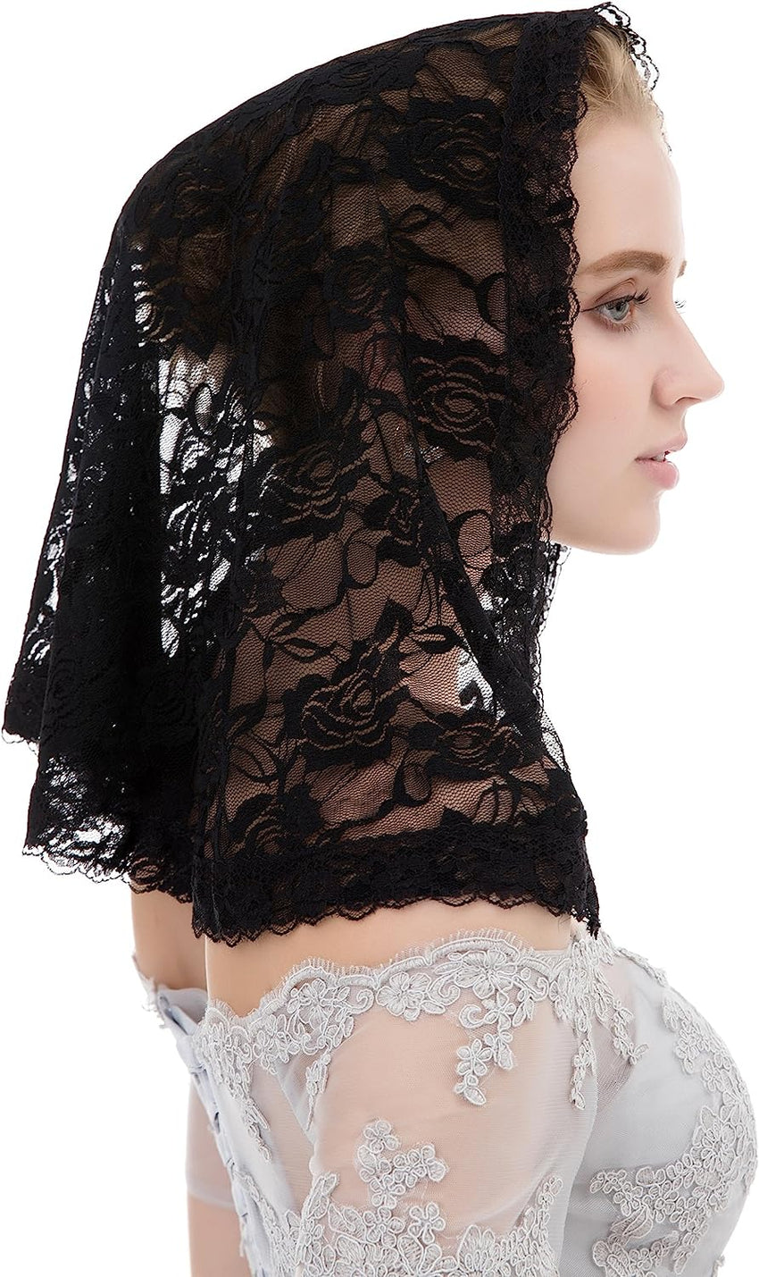 Abaowedding Veil Lace Mantilla Catholic Church Chapel Veil Head Covering Latin Mass