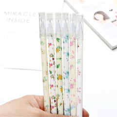 6pcs Cute Cartoon Flowers Floral Gel Ink Roller Ball Point Pen School Kids Pens