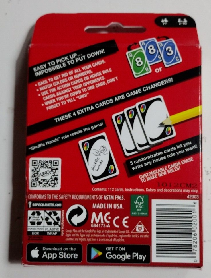 UNO Card Game With Customizable Wild Cards
